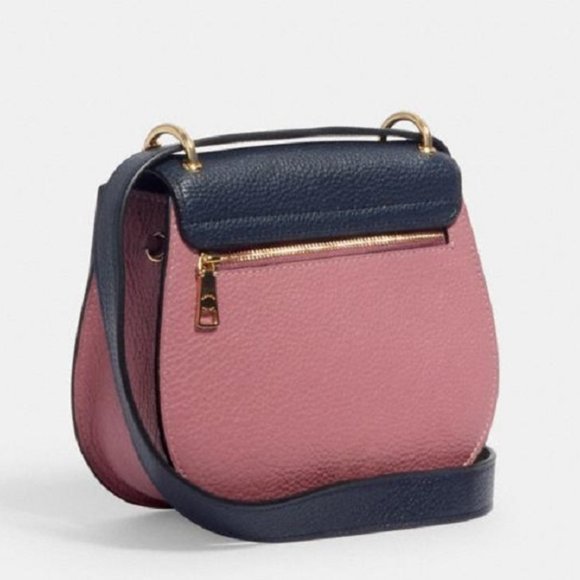 $239 *NEW* COACH Im/Khaki/Midnight Blue Multi Saddle Bag - Picture 12 of 15